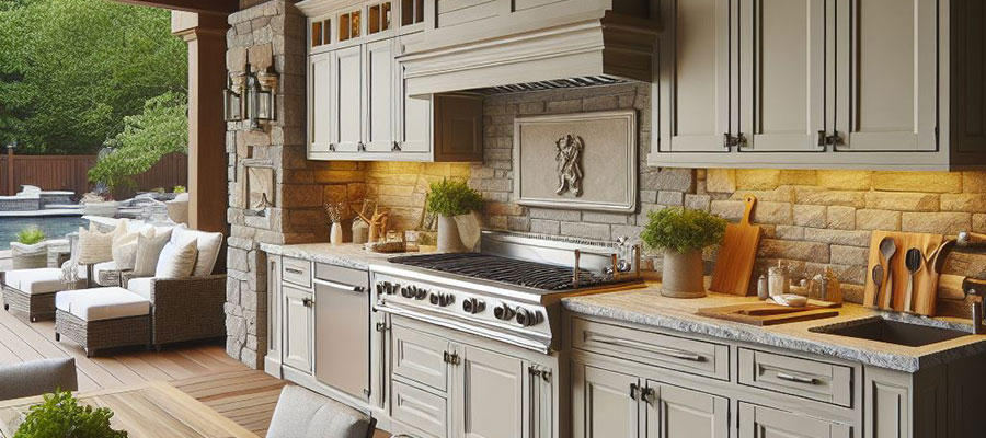 Elegant Alfresco: AZEK Cabinet Doors Transform Outdoor